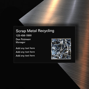 Schrott von Metallen Recycelnd Visitenkarten Visitenkarte
