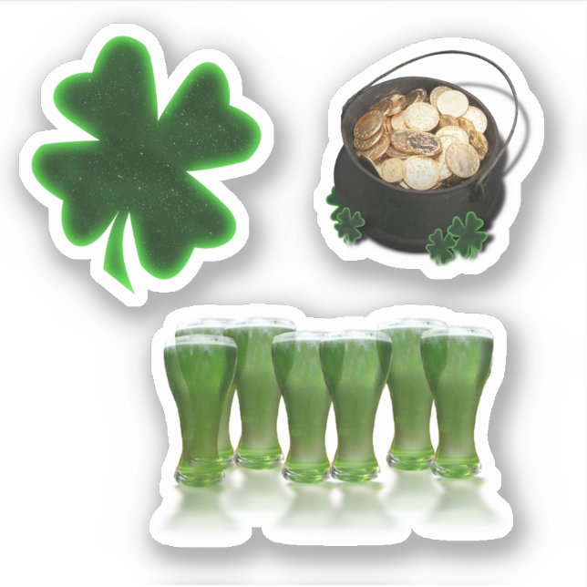 Schrottbuch grüner Bier St. Patrick's Day Aufkleber (Vorderseite)