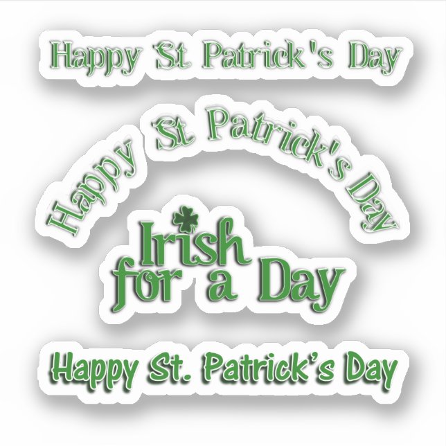 Schrottbuch-Text St. Patrick's Day Aufkleber (Vorderseite)