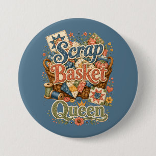 Schrottkorb Königin Quilter Cottagecore Button