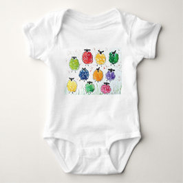 Schrullige bunte Schafe Baby Strampler