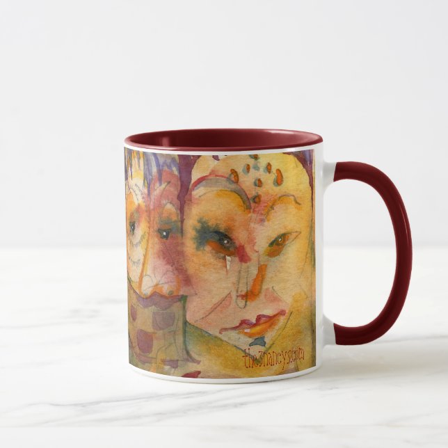 Schrullige Dameni Watercolor-Tasse Tasse (Rechts)