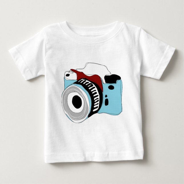 Schrullige Digitalkameraillustration Baby T-shirt (Vorderseite)