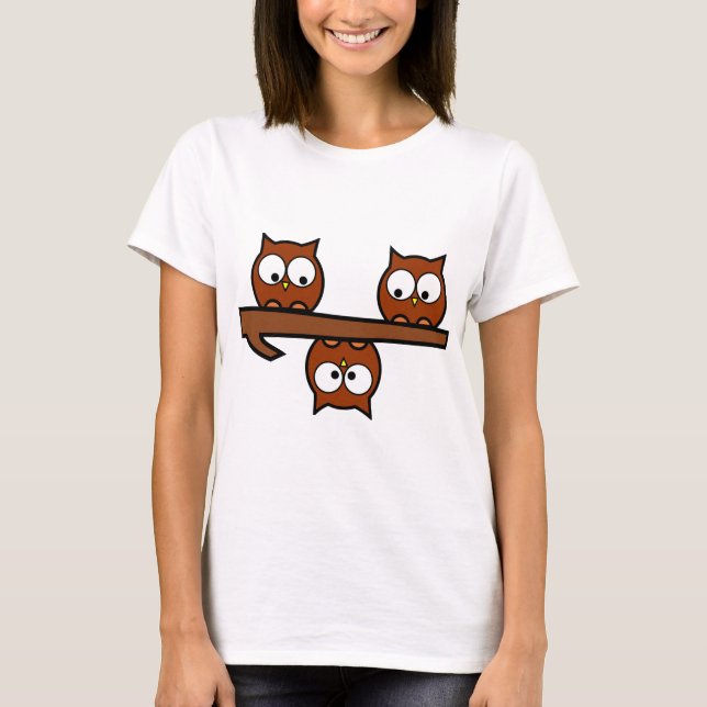 Schrullige Eulen T-Shirt (Vorderseite)