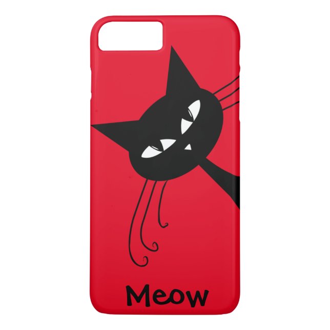 Schrullige lustige schwarze Katze katzenartig Case-Mate iPhone Hülle (Rückseite)