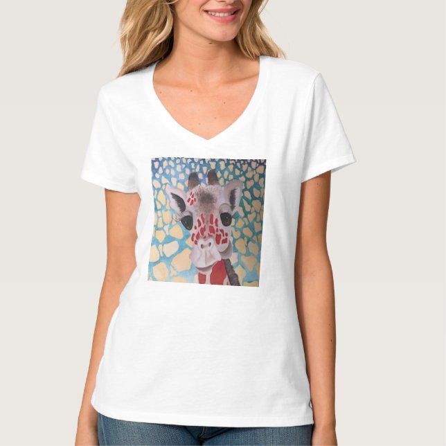 Schrulliger Giraffen-Entwurf T-Shirt (Vorderseite)