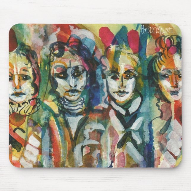 Schrulliges Aquarell Mousepad der Damen-II (Vorne)
