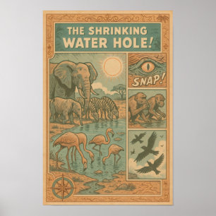 Schrumpfen des Wassersockels Überlebendes Comic Poster