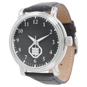 Schrumpfform-Kanji für drei in Oshiki Armbanduhr