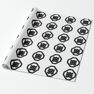 Schrumpfförmiges Kanji für drei auf dem Tablett Geschenkpapier