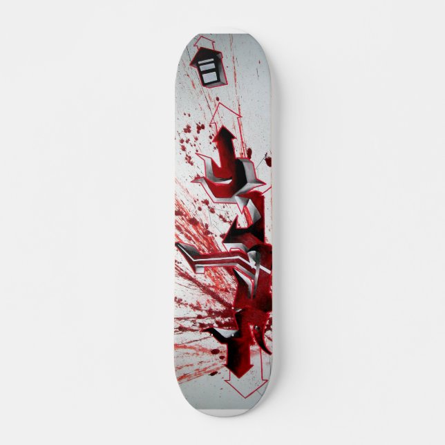 Schu Rot-Graffiti Skateboard (Vorne)