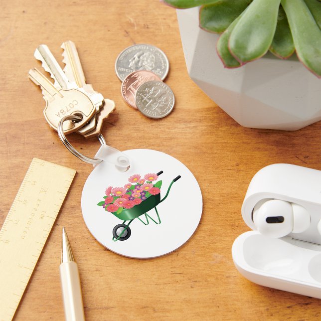 Schubkarre mit Blume Schlüsselanhänger (Von Creator hochgeladen)