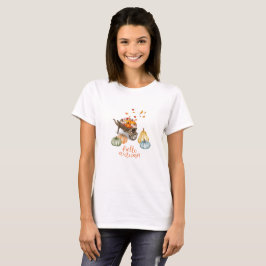 Schubkarre von Pumpkins mit Blätter T-Shirt