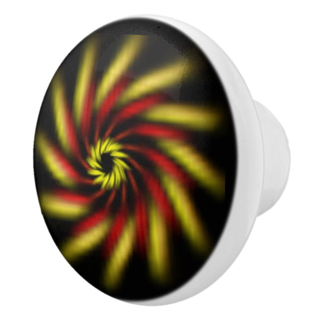Schublade - Pinwheel auf schwarz Keramikknauf (Rechts)