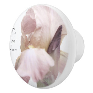 Schublade Pull Keramik Iris Blume Rosa/Lila Keramikknauf