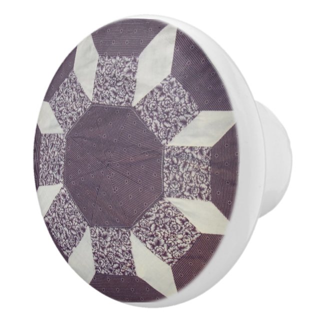 Schubladen - Lila gepolstertes Muster Keramikknauf (Rechts)