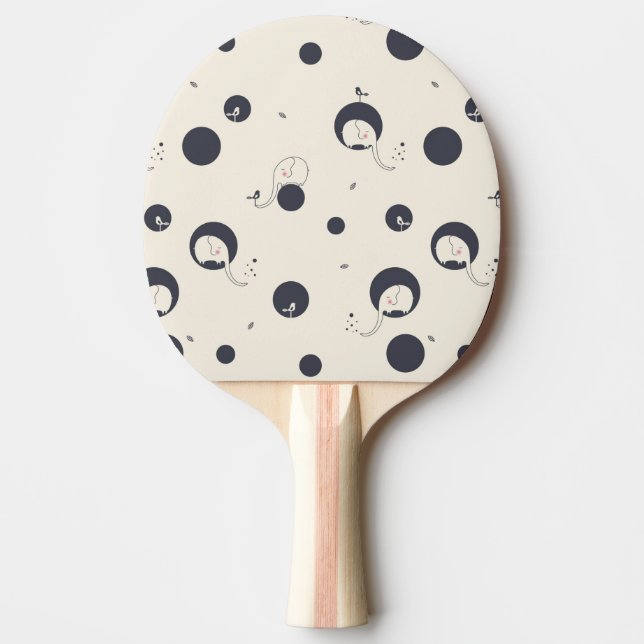Schüchternes Elefant-Muster Tischtennis Schläger (Vorderseite)