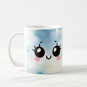 Schüchternes Lächeln Watercolor Emogi Kaffeetasse