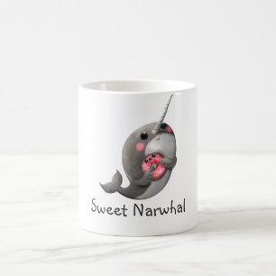 Schüchternes Narwhal mit Krapfen Kaffeetasse