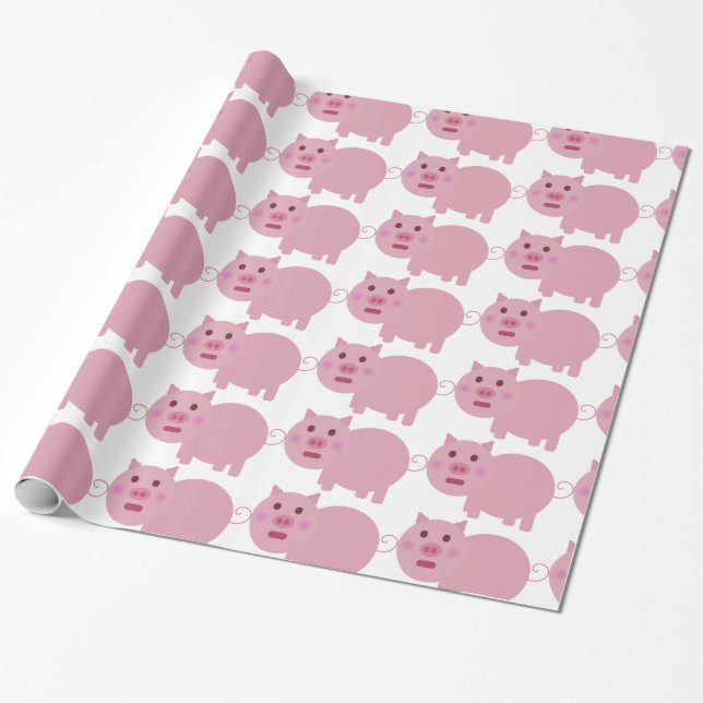 Schüchternes Schwein-Packpapier Geschenkpapier (Ungerollt)