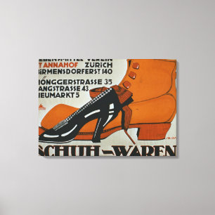 "Schuh-Geschäfte", Zürich (Farbelitho) Leinwanddruck