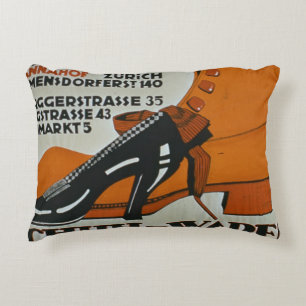 "Schuh-Geschäfte", Zürich (Farbelitho) Zierkissen