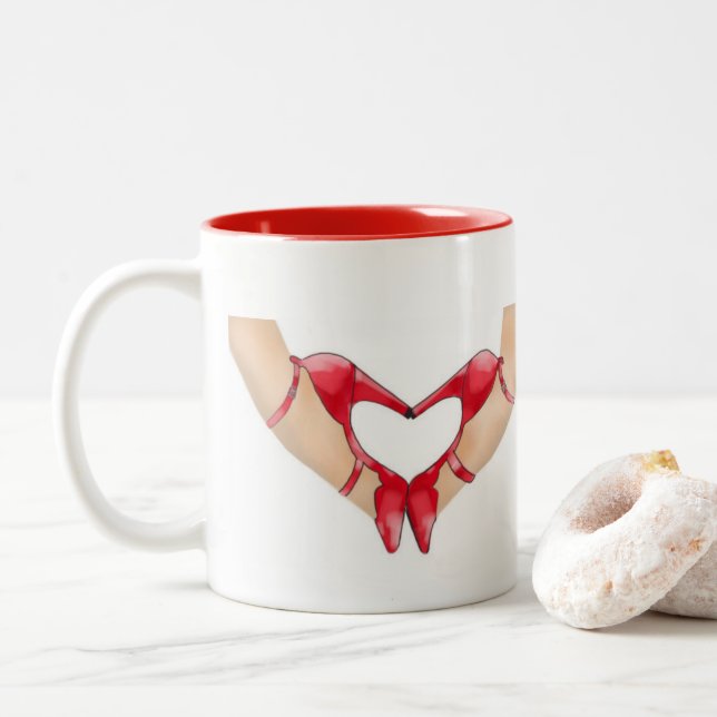 SCHUH-LIEBE-TASSE ZWEIFARBIGE TASSE (Mit Donut)