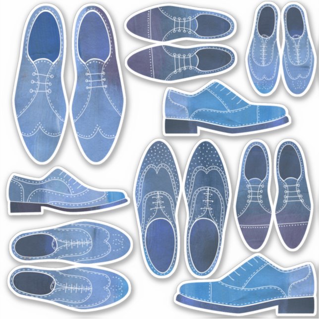Schuhe Aquarellmalerei Aufkleber (Vorderseite)