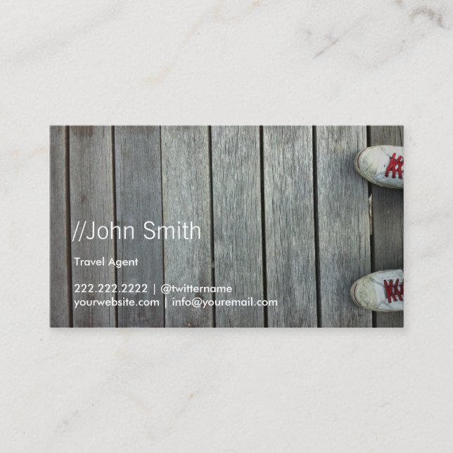 Schuhe auf der Road Travel Business Card Visitenkarte (Vorderseite)