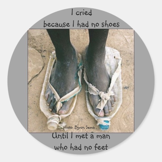 Schuhe in Afrika Runder Aufkleber (Vorderseite)