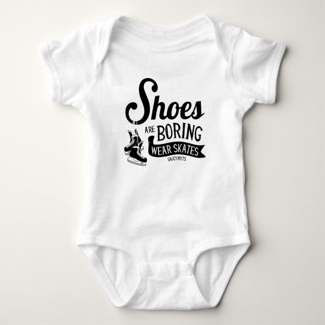 Schuhe langweilen Hockey-Skate Baby Strampler (Vorderseite)