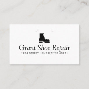 Schuhe, Mäntel, Reparaturladen Visitenkarte