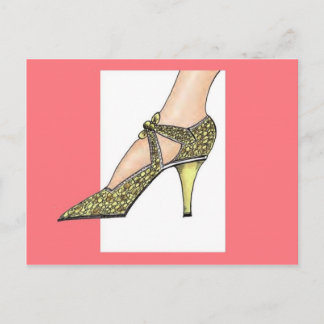 Schuhe mit hohen Heulen in den 1920ern Postkarte