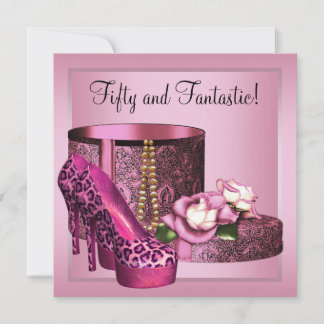 Schuhe mit hoher Ferse Frauen rosa Leopard 50. Geb Einladung