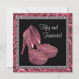Schuhe mit hoher Ferse Frauen rosa Schwarz 50. Geb Einladung