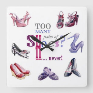 Schuhe Quadratische Wanduhr