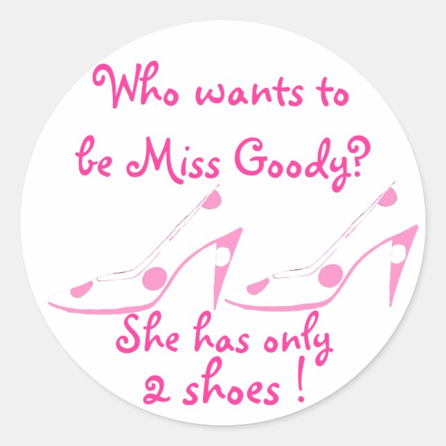 Schuhe Rosa und Weiß Fräulein-Goody zwei Runder Aufkleber (Vorderseite)
