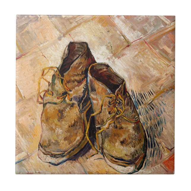 Schuhe von Van Gogh Gemälde Art Fliese (Vorderseite)
