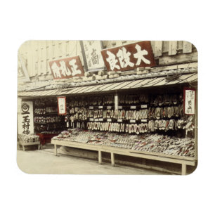 Schuhgeschäft in Kyoto, c.1890 (Hand-farbiges Magnet