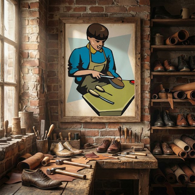 Schuhreparatur Schuster Vintager Schuhmacher Poster (Von Creator hochgeladen)