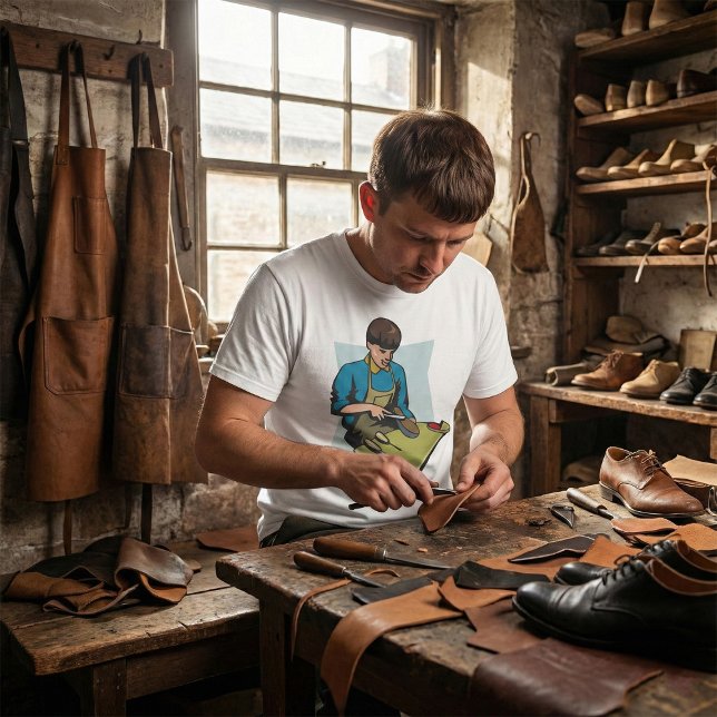 Schuhreparatur Schuster Vintager Schuhmacher T-Shirt (Von Creator hochgeladen)