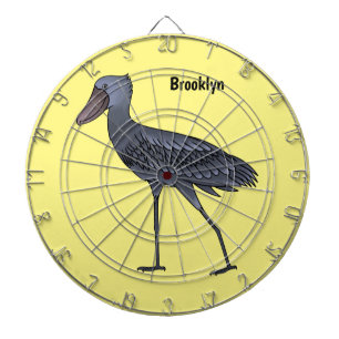 Schuhschnabel-Vogel Cartoon-Illustration Dartscheibe