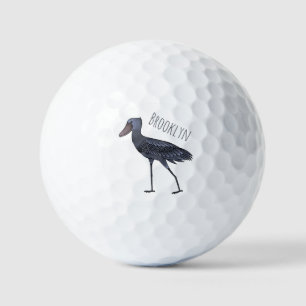 Schuhschnabel-Vogel Cartoon-Illustration Golfball
