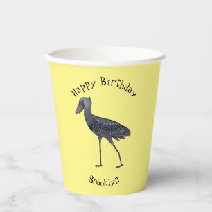 Schuhschnabel-Vogel Cartoon-Illustration  Pappbecher