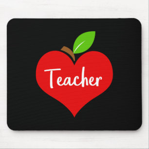 Schul-Apfel-Herz-Lehrer-Dekor-Thema für Männer Fra Mousepad