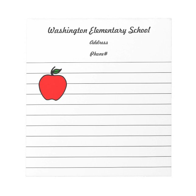 Schul-Apfel-Notizblock Notizblock (Vorderseite)