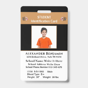 Schul-ID-Identifikationskarten für Schülerfotos Ausweis