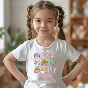 Schul-Pink-Schleifen Schulbedarf personalisierter T-Shirt