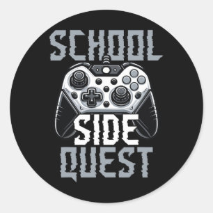 Schul-Seitensuche Lustiger Gamer Ck Zur Schule Runder Aufkleber