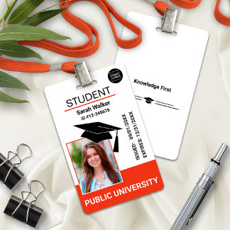 Schul-Studenten-Fotoausweis-Abzeichen – Orange Ausweis